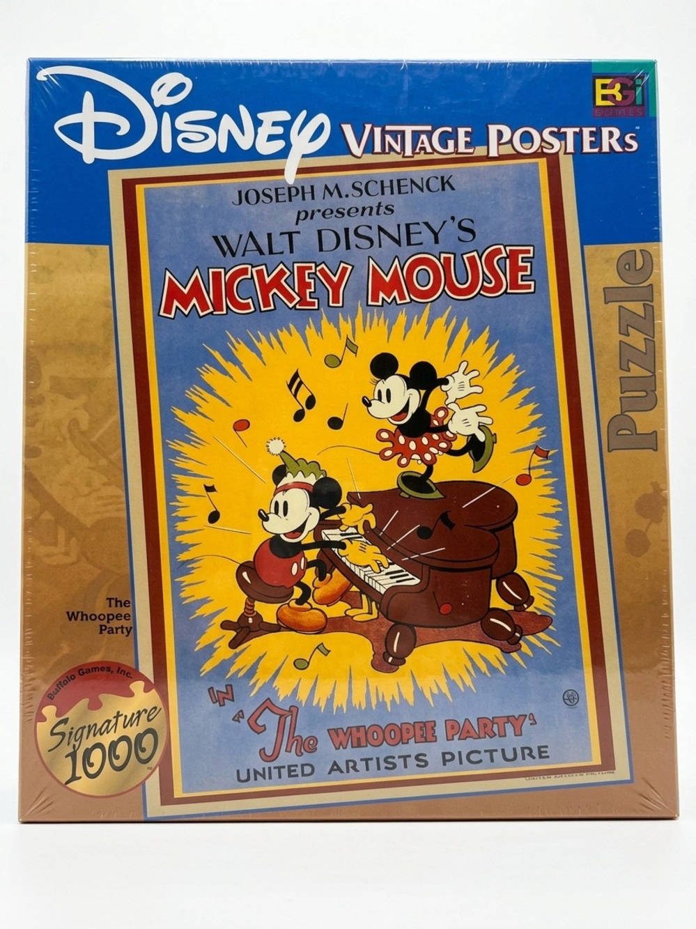 Disney Vintage Posters Mickey Mouse Puzzle - Blue, Yellow & Red Artwork